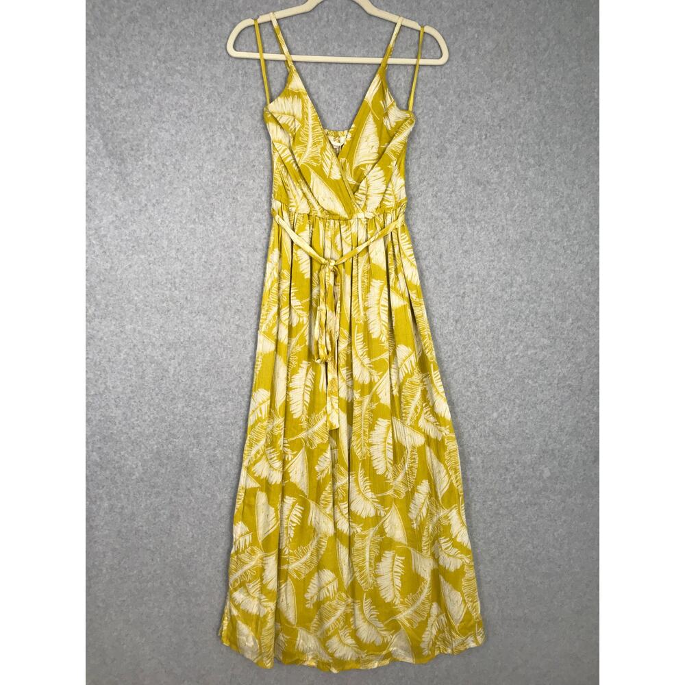 Sim‎ Sam Dress XS Maxi Wrap Gauze Crinkle Flowy Resort Yacht Feminine READ
